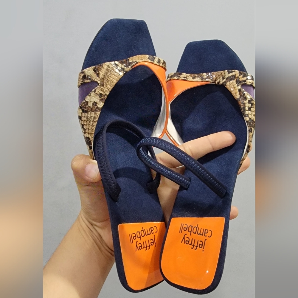 Jeffrey campbell orange blue small heels 7.5